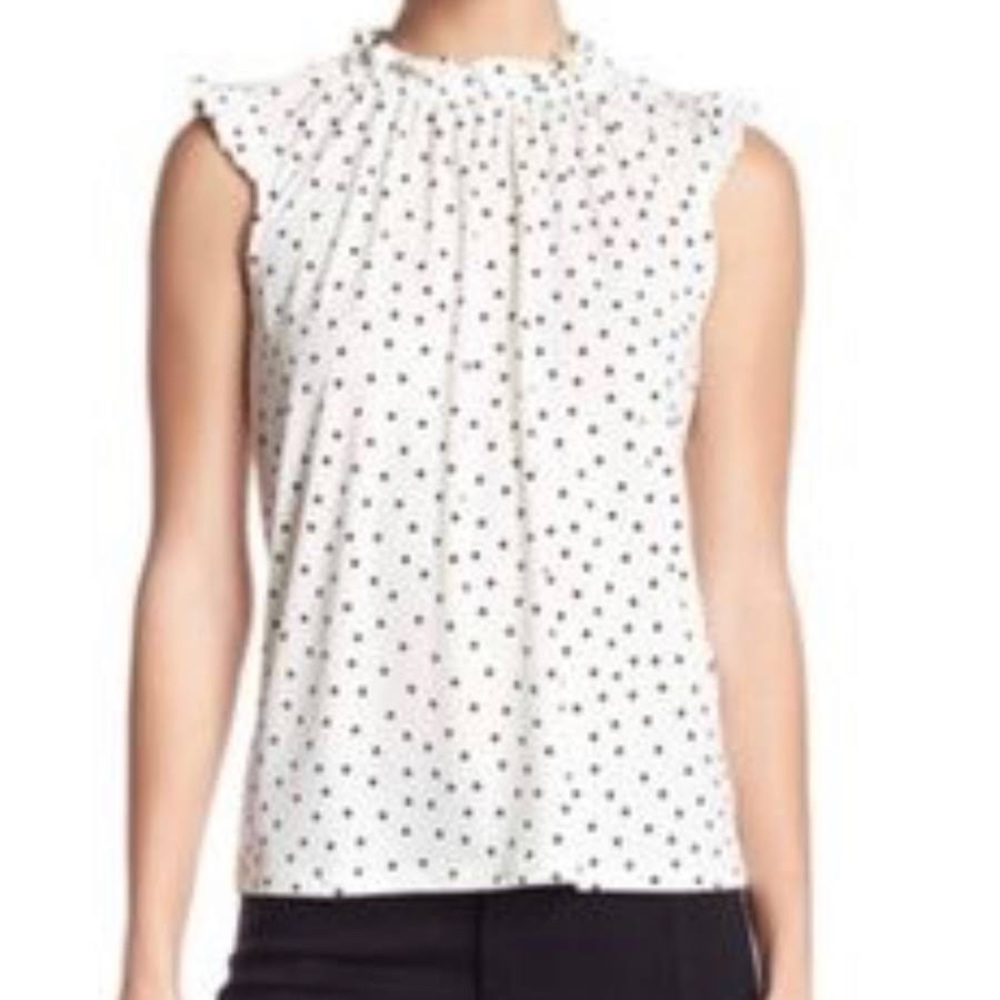 Adrian Papell polka dot blouse